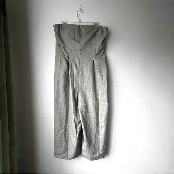 Petal & Pup Jonie Olive Green Strapless Wide Leg Cropped Jumpsuit XL - Picture 8 of 11